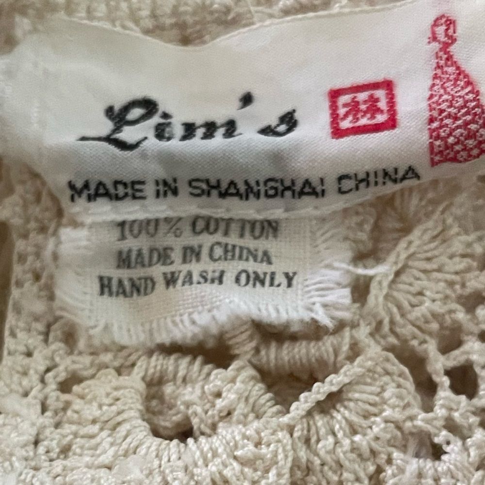 Lim’s Hand Crotchet Lace Cream Top - Picture 3 of 5